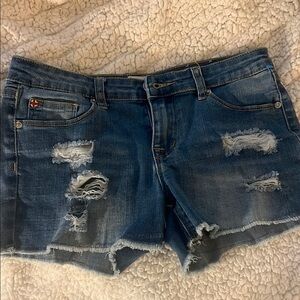 Distressed Denim Shorts
